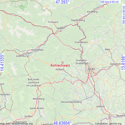 Kohlschwarz on map