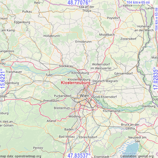 Klosterneuburg on map