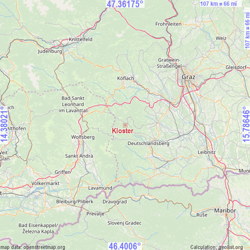 Kloster on map