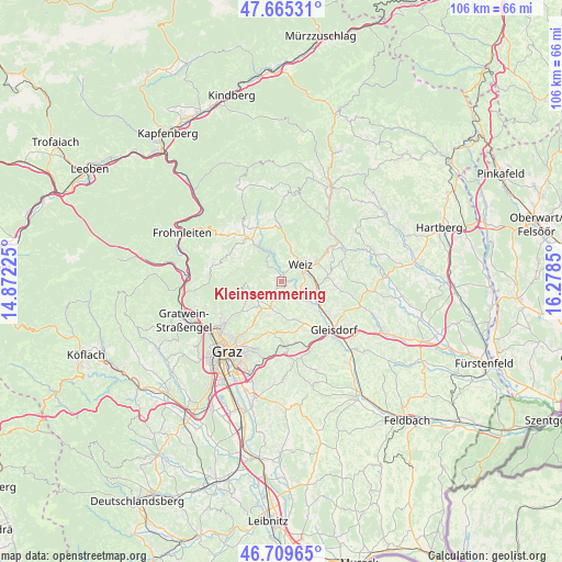 Kleinsemmering on map