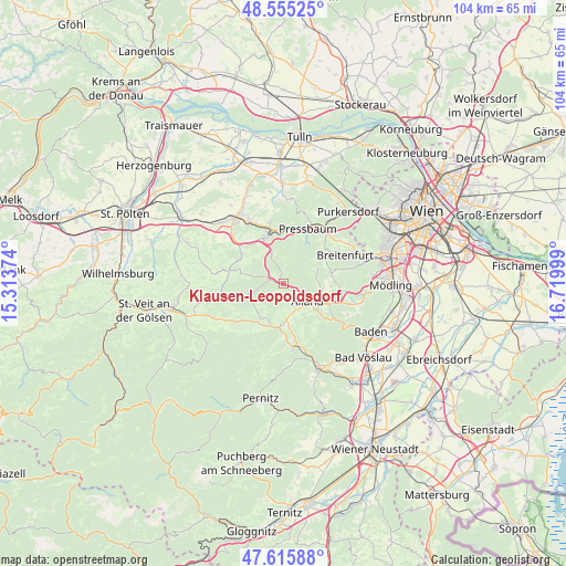 Klausen-Leopoldsdorf on map