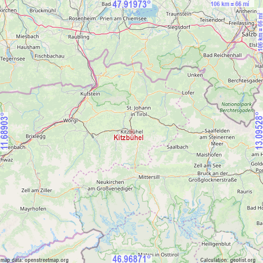 Kitzbühel on map