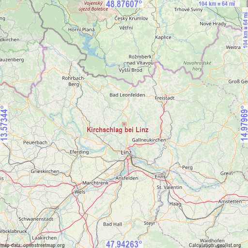 Kirchschlag bei Linz on map