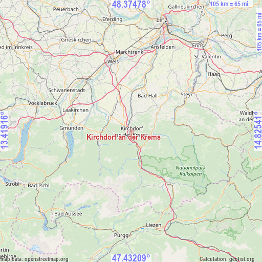 Kirchdorf an der Krems on map
