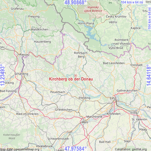 Kirchberg ob der Donau on map