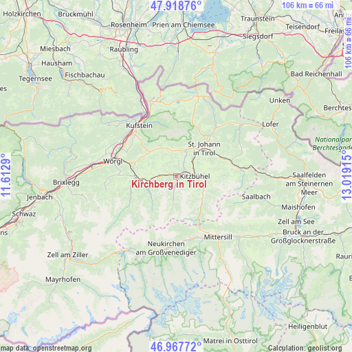 Kirchberg in Tirol on map