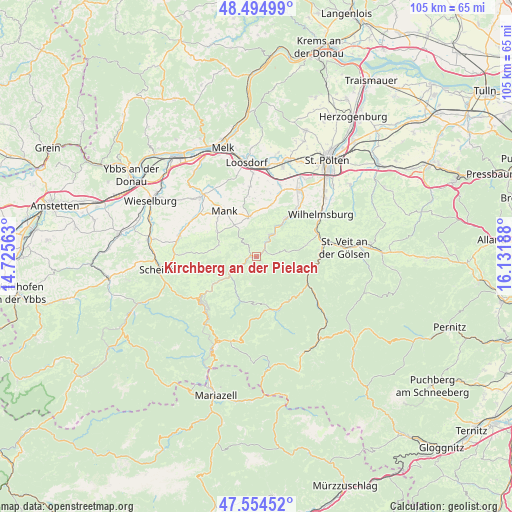 Kirchberg an der Pielach on map