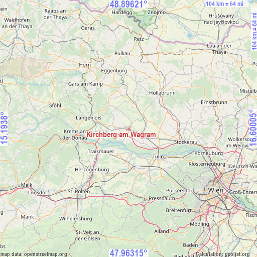 Kirchberg am Wagram on map