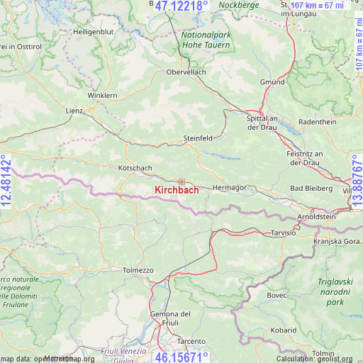 Kirchbach on map