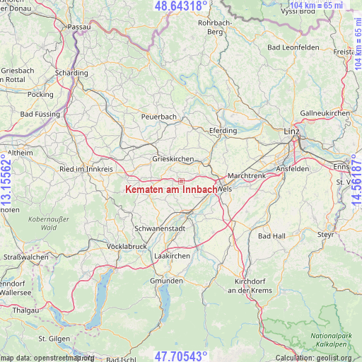 Kematen am Innbach on map