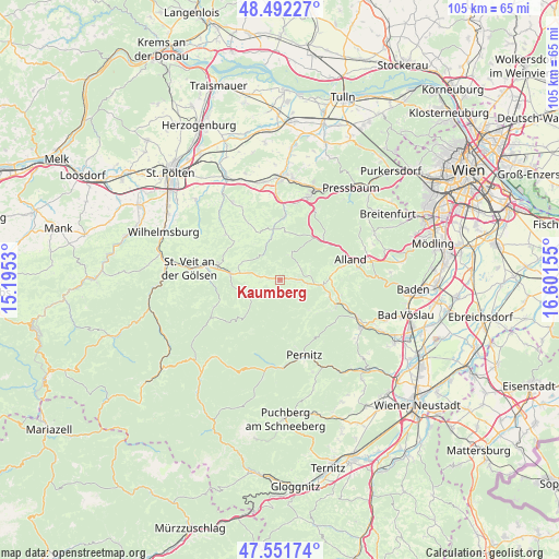 Kaumberg on map