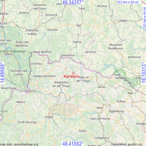 Karlstein on map