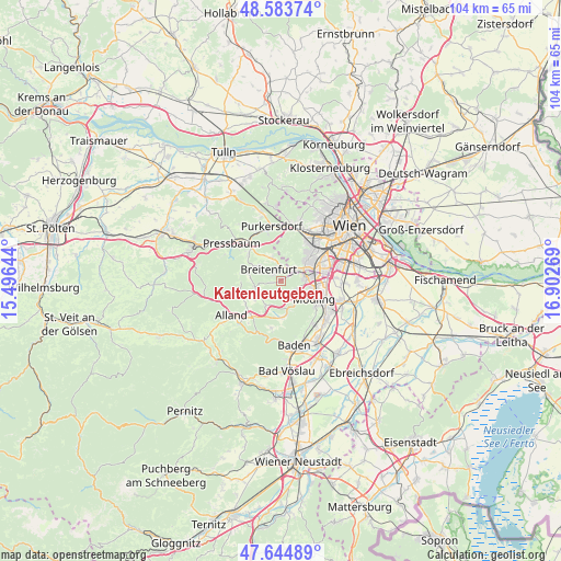 Kaltenleutgeben on map