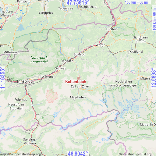 Kaltenbach on map