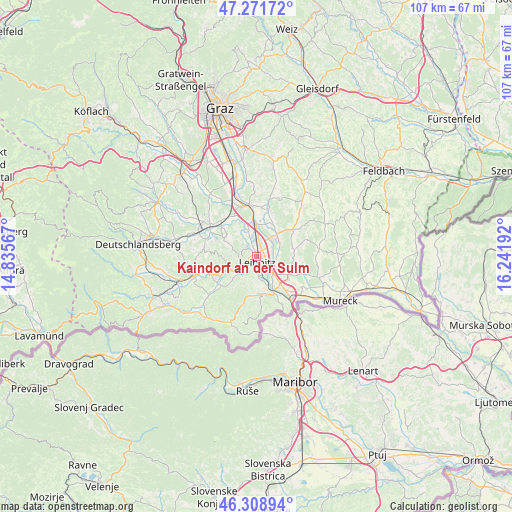 Kaindorf an der Sulm on map