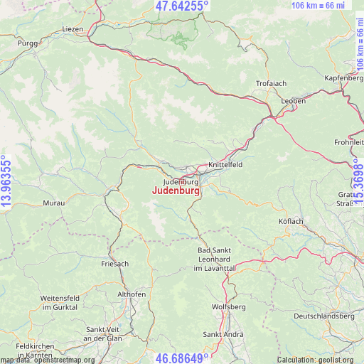 Judenburg on map