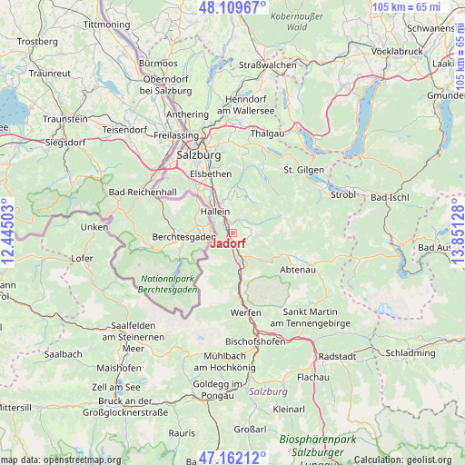 Jadorf on map