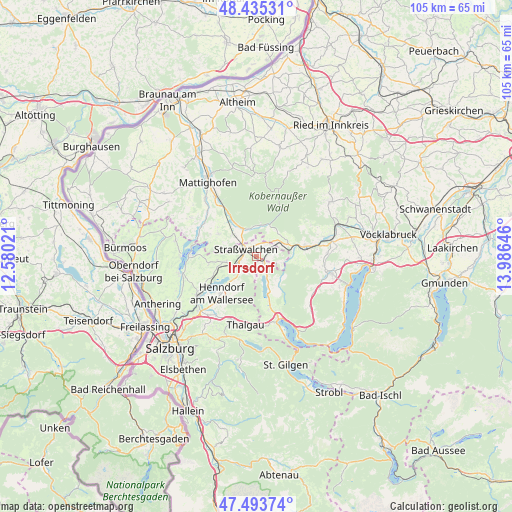 Irrsdorf on map