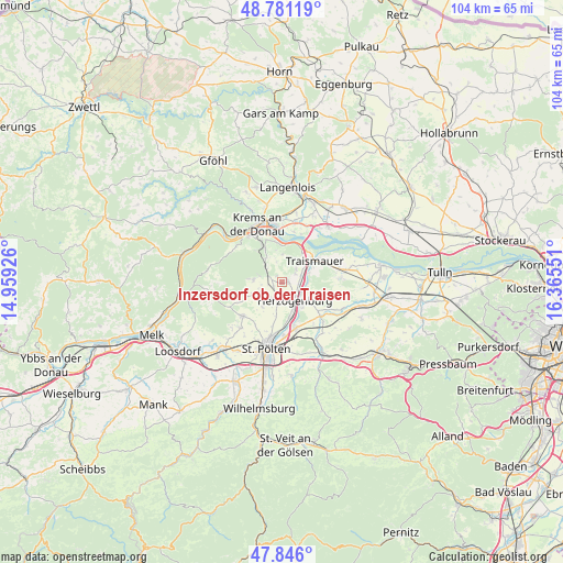 Inzersdorf ob der Traisen on map