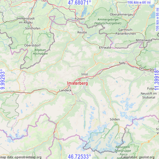 Imsterberg on map