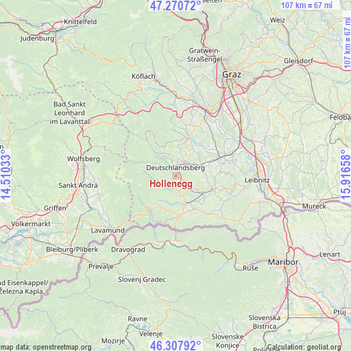 Hollenegg on map