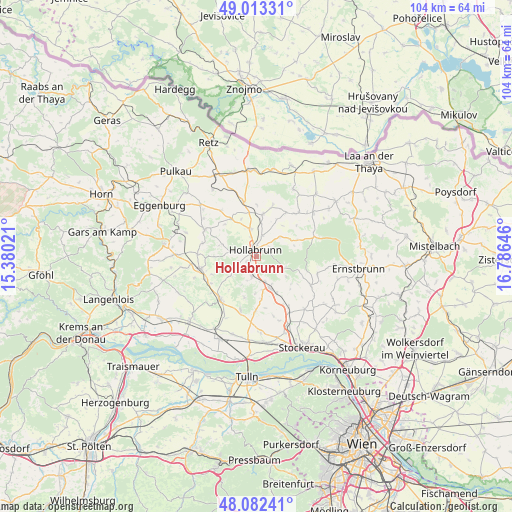 Hollabrunn on map