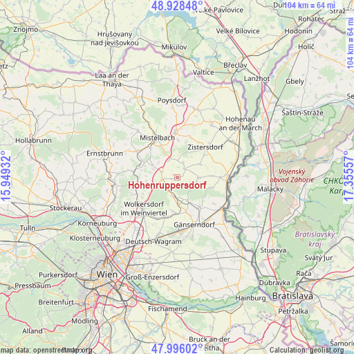 Hohenruppersdorf on map