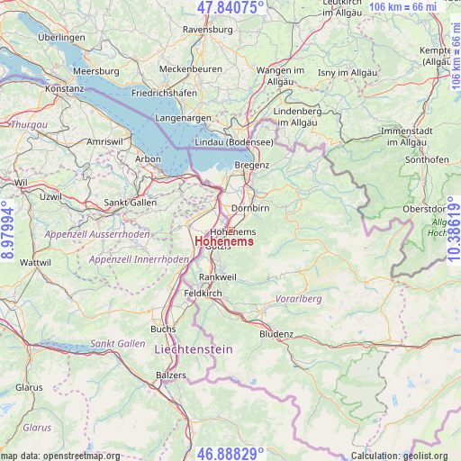 Hohenems on map
