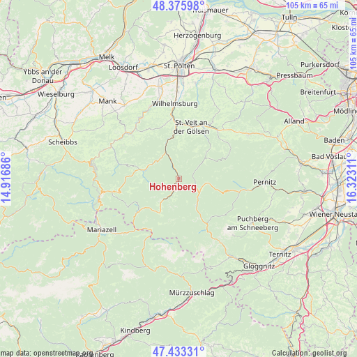 Hohenberg on map