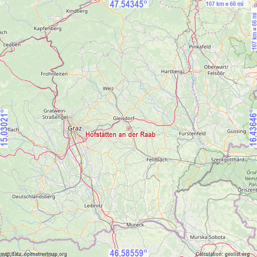 Hofstätten an der Raab on map