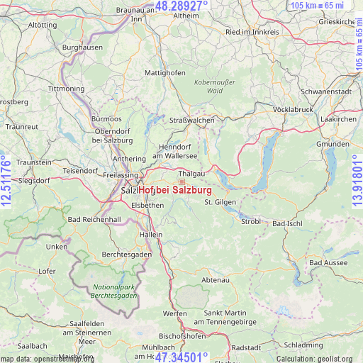 Hof bei Salzburg on map