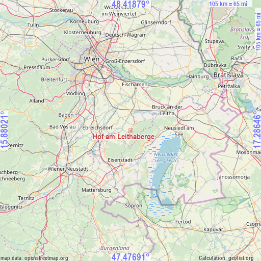 Hof am Leithaberge on map