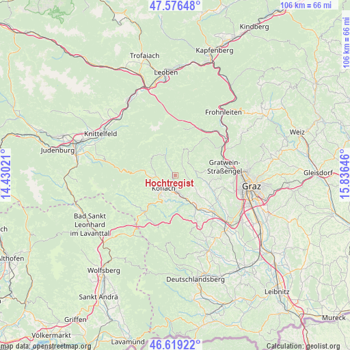 Hochtregist on map