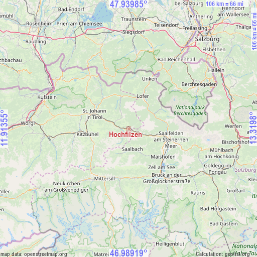 Hochfilzen on map