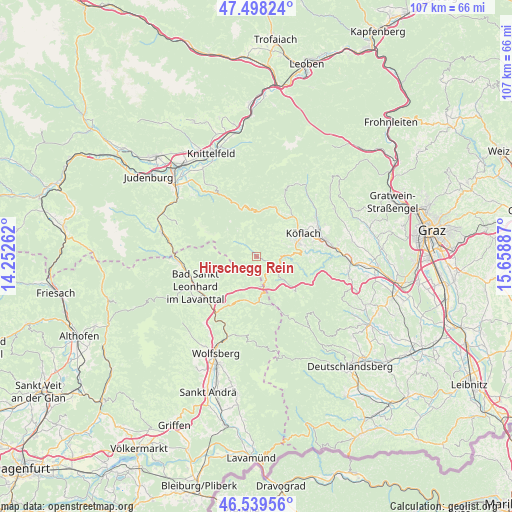 Hirschegg Rein on map