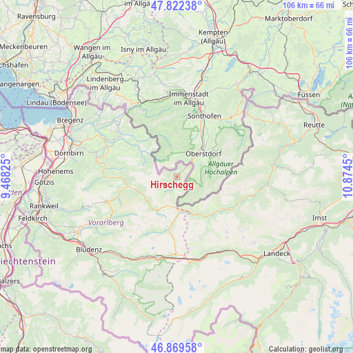 Hirschegg on map