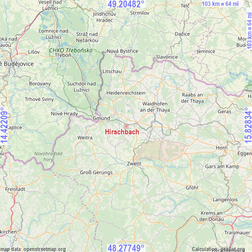 Hirschbach on map