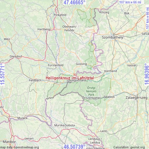 Heiligenkreuz im Lafnitztal on map