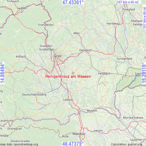 Heiligenkreuz am Waasen on map