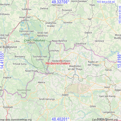 Heidenreichstein on map