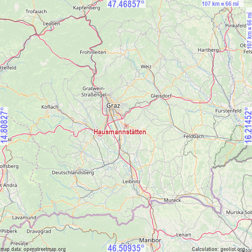 Hausmannstätten on map