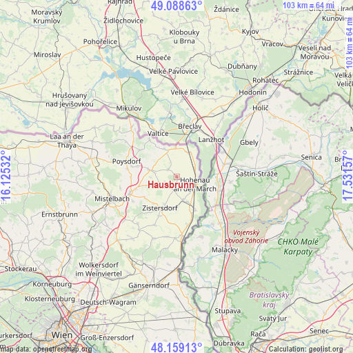 Hausbrunn on map