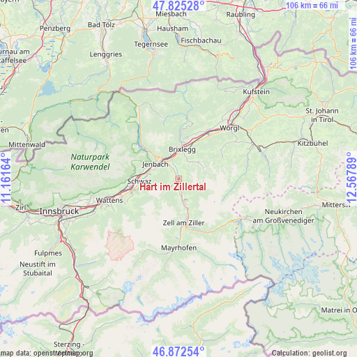 Hart im Zillertal on map