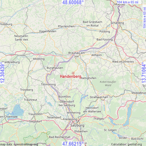 Handenberg on map