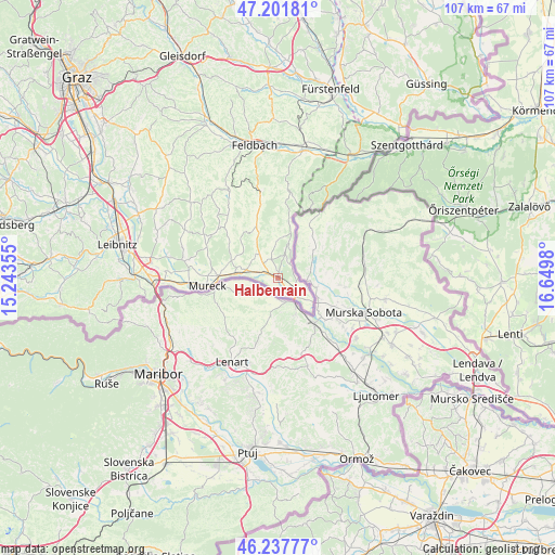 Halbenrain on map
