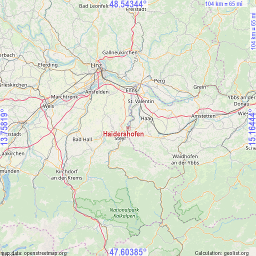 Haidershofen on map