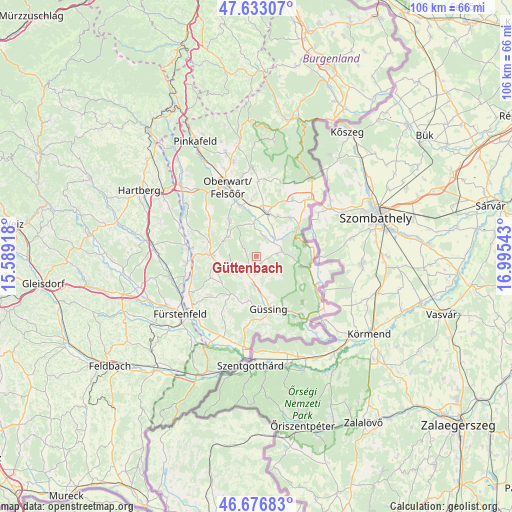 Güttenbach on map