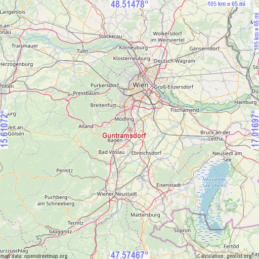 Guntramsdorf on map