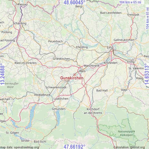 Gunskirchen on map