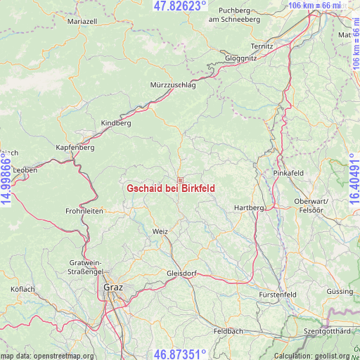 Gschaid bei Birkfeld on map